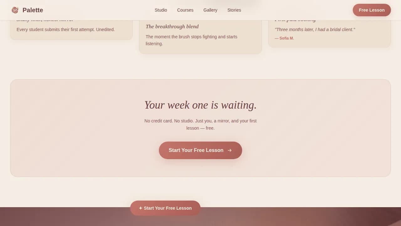 Artistry — Natural Beauty Makeup Landing Page Template