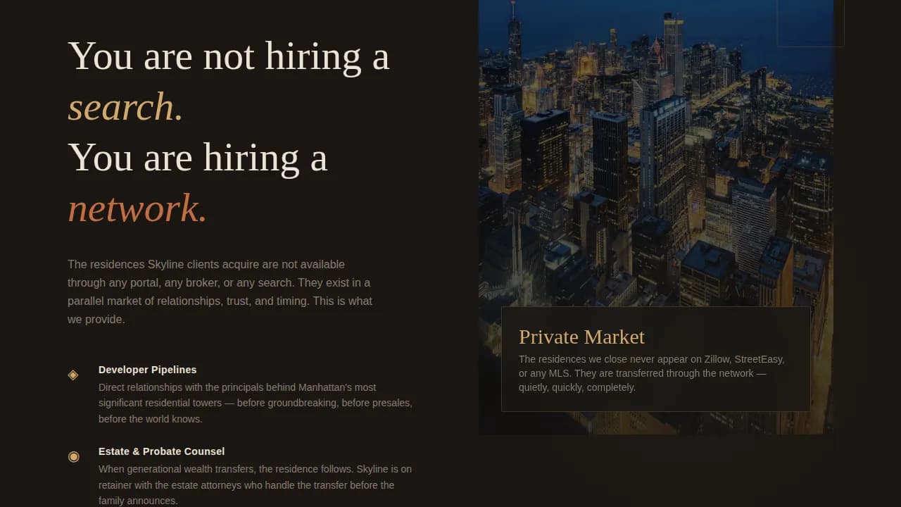 Pinnacle — Luxury Real Estate Agent Landing Page Template