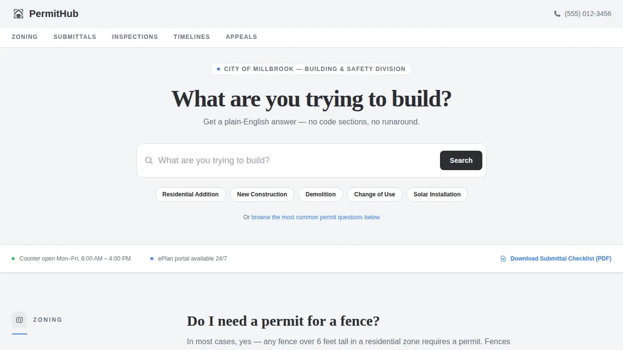 Blueprint — Accessible Permit Management Landing Page Template