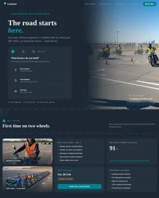 Throttle - DVSA-Approved Motorcycle License Course Landing Page Template