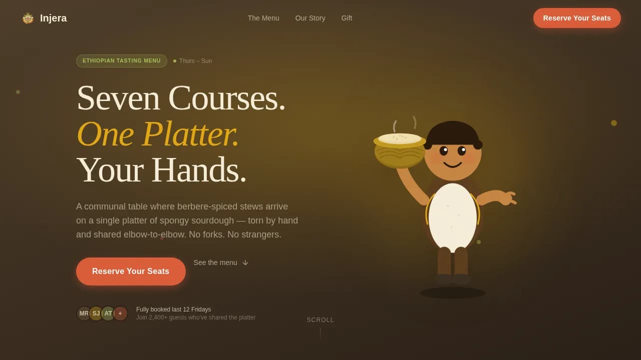 Flavor — Authentic Ethiopian Cuisine Landing Page Template