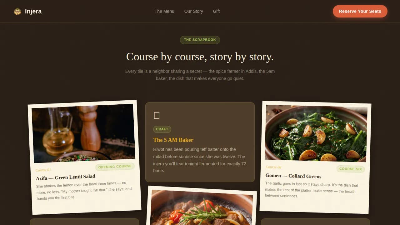 Flavor — Authentic Ethiopian Cuisine Landing Page Template