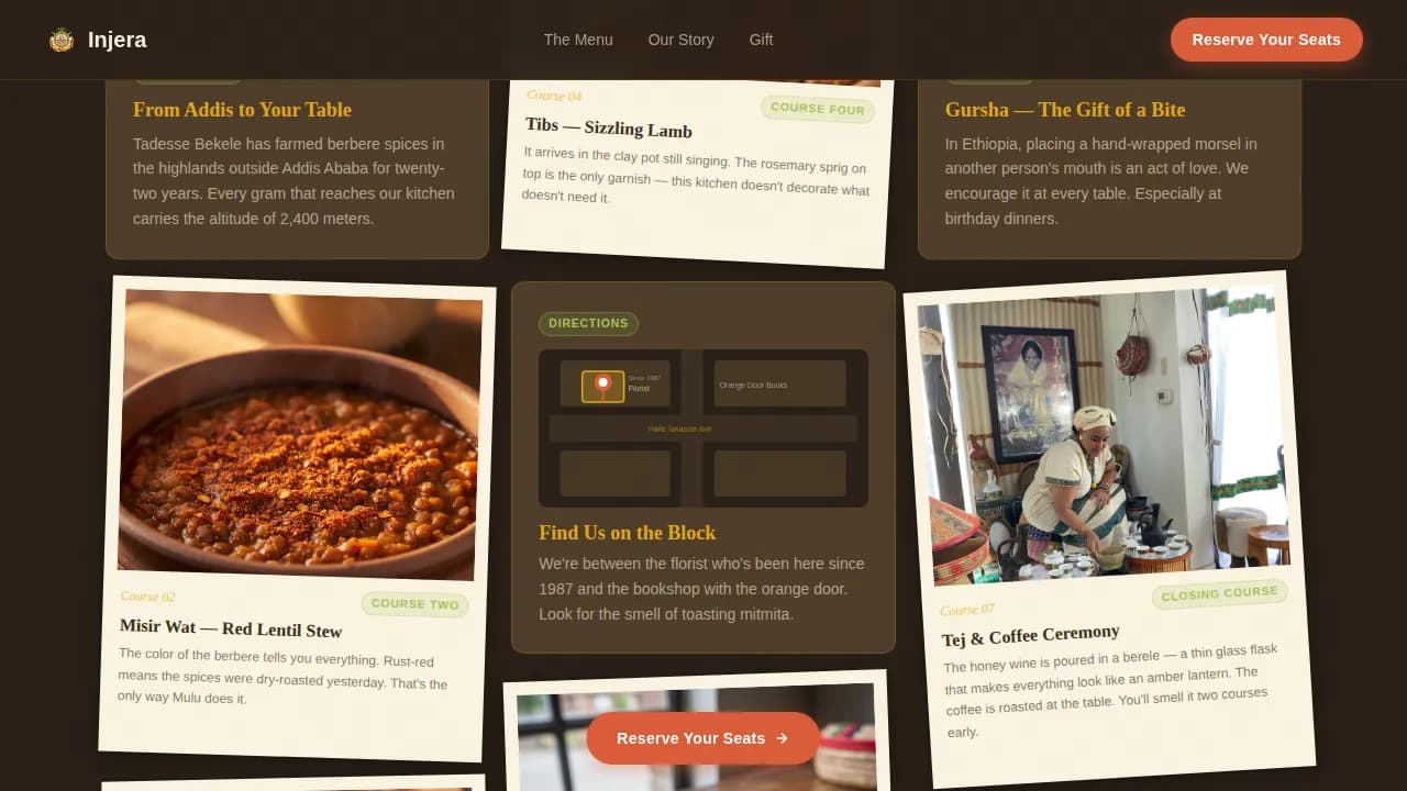 Flavor — Authentic Ethiopian Cuisine Landing Page Template