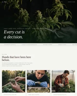 Harvest - Craft Cannabis Trimming Service Landing Page Template