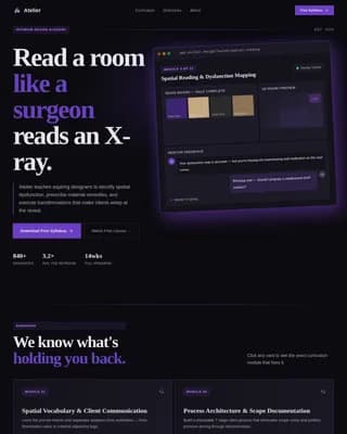 Nexus — Minimalist Interior Design Academy Landing Page Template