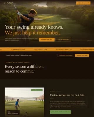 Greens — Premier Golf Academy Landing Page Template
