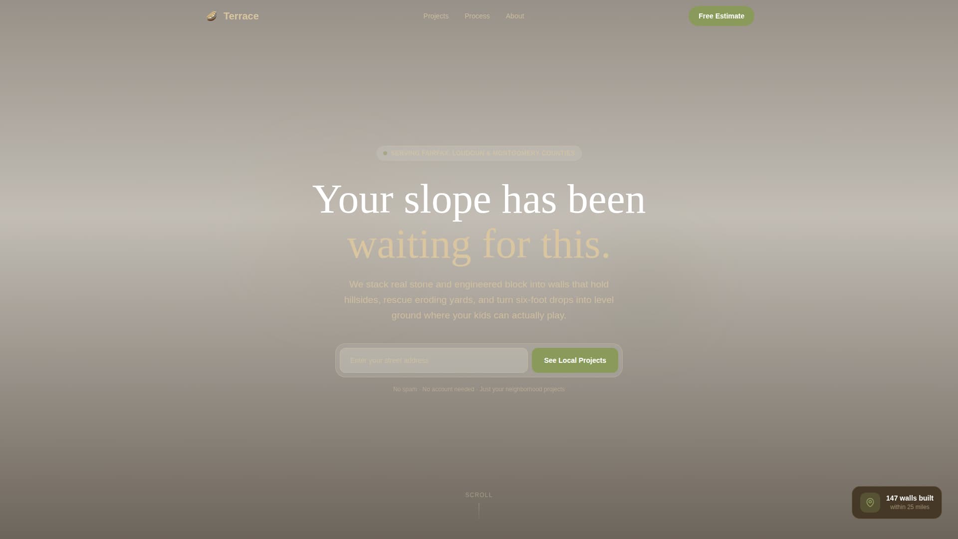 Terrace - Trusted Retainingwall Landing Page Template