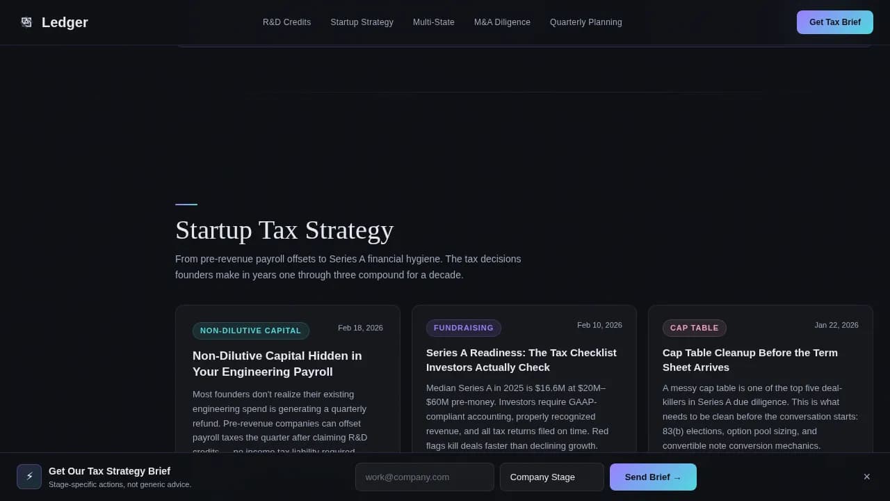 Ledger — Expert Accounting Firm Landing Page Template
