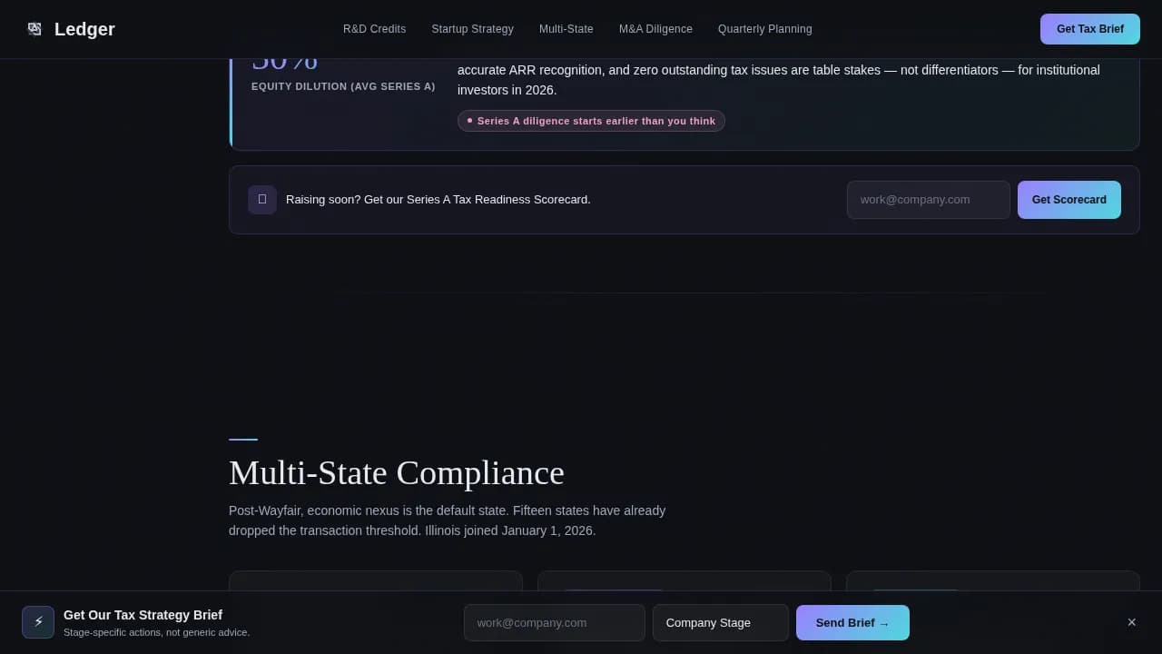 Ledger — Expert Accounting Firm Landing Page Template