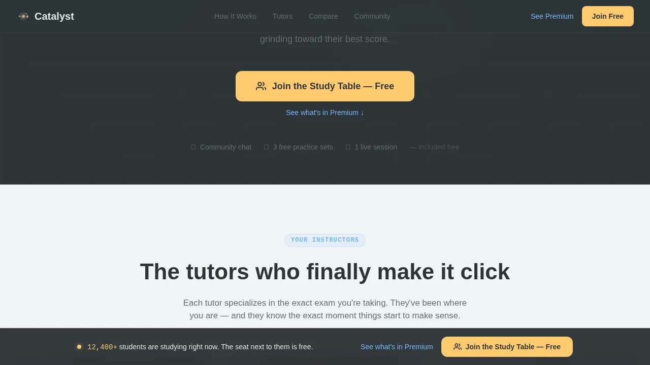 Catalyst — Science Exam Prep Landing Page Template