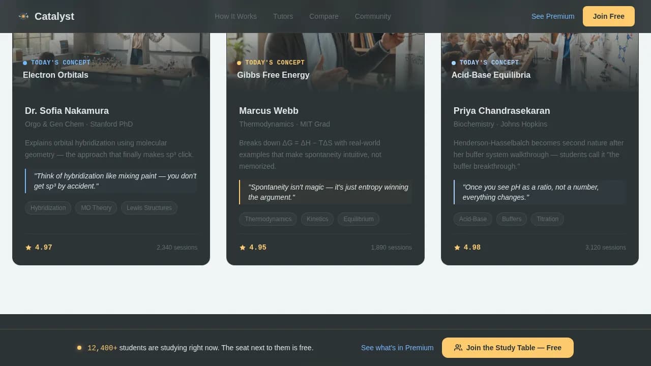 Catalyst — Science Exam Prep Landing Page Template
