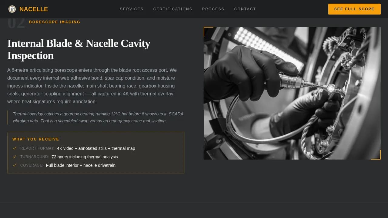Nacelle — Renewable Energy Technician Landing Page Template