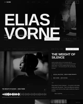 Soundtrack — Acclaimed Music Composer Landing Page Template
