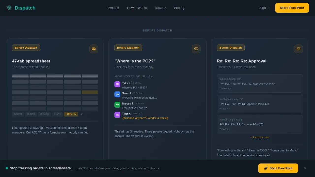 Dispatch — Intelligent Logistics Landing Page Template