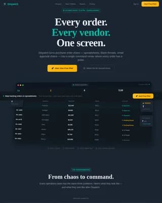 Dispatch — Intelligent Logistics Landing Page Template