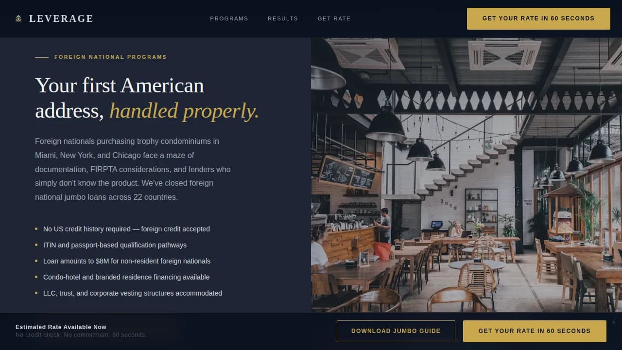 Financed — Elite Mortgage Advisory Landing Page Template