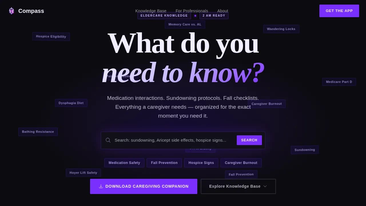 Compass — Innovative Senior Care Landing Page Template