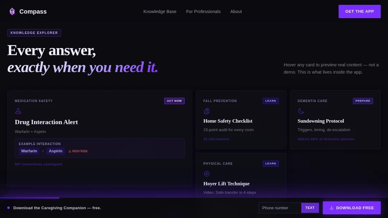 Compass — Innovative Senior Care Landing Page Template