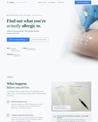 Assay — Advanced Allergy Testing Landing Page Template