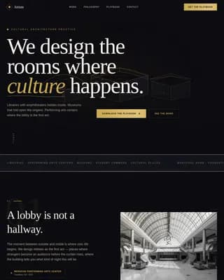 Atrium - Manifesto-Driven Cultural Center Architecture Landing Page Template