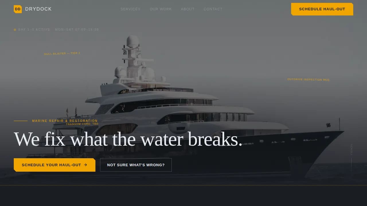 Vessel — Expert Marine Restoration Landing Page Template