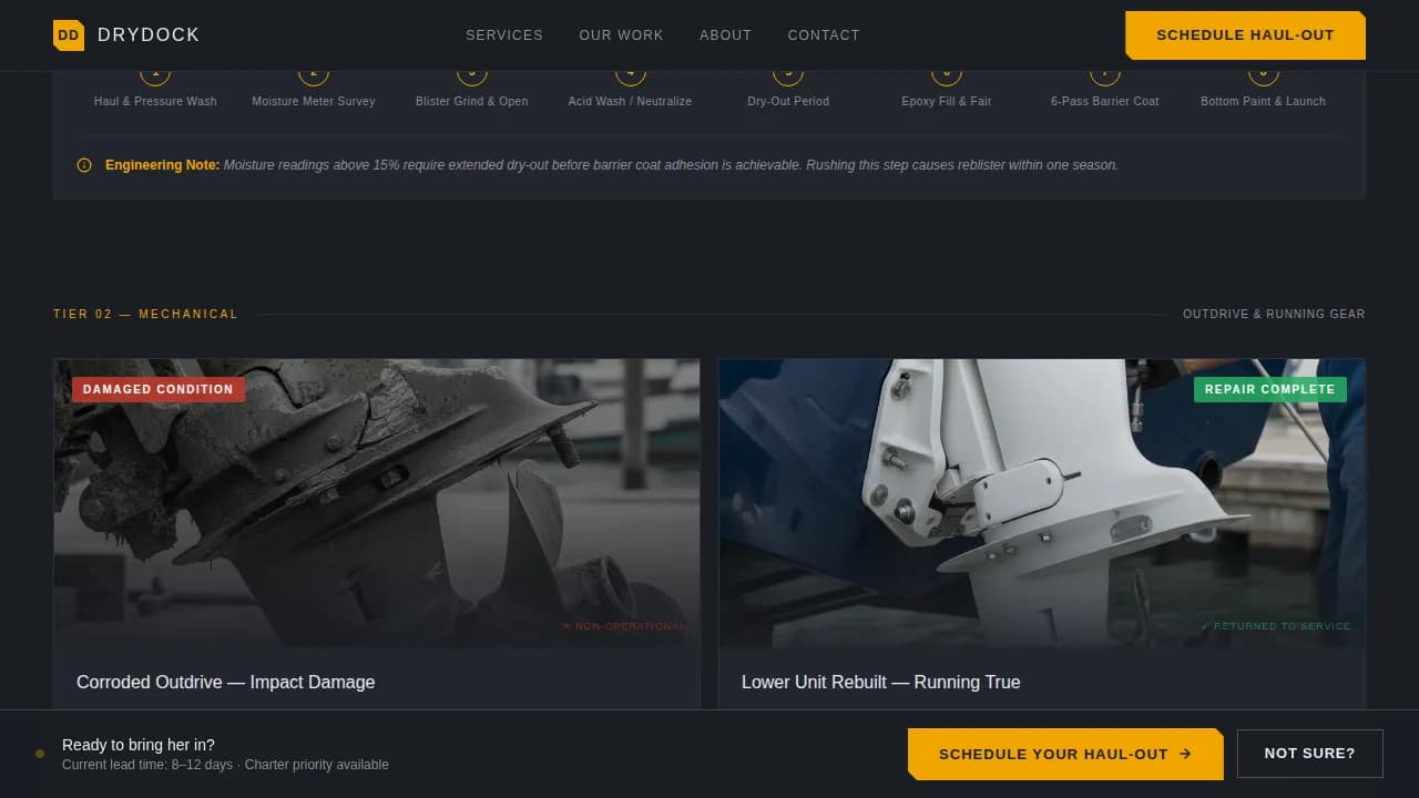 Vessel — Expert Marine Restoration Landing Page Template