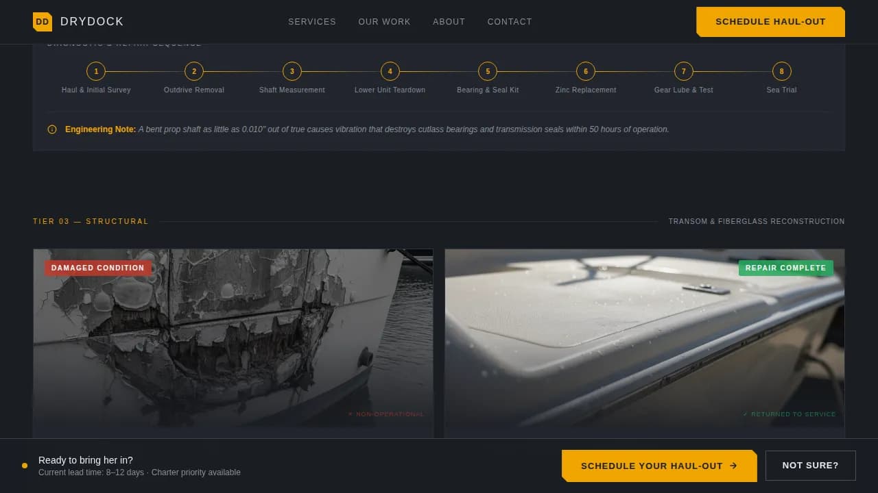 Vessel — Expert Marine Restoration Landing Page Template