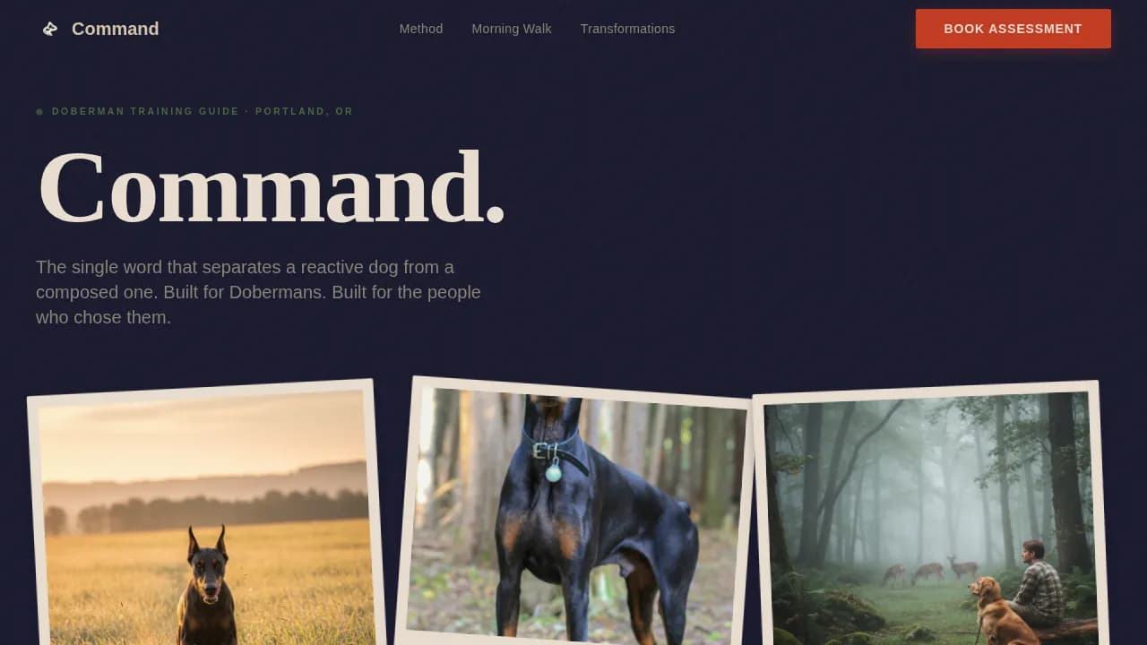 Doberman Booking Website Template