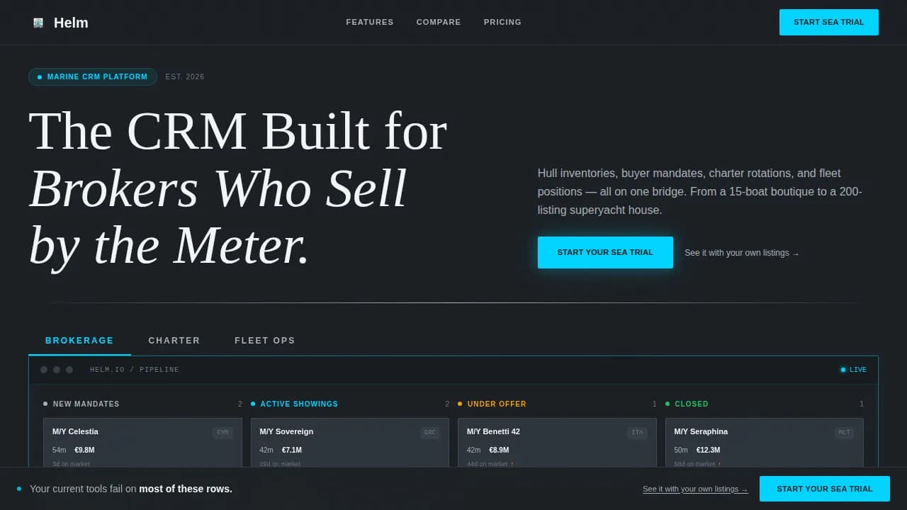 Marine Vertical SaaS Comparison Website Template