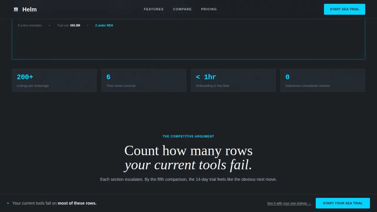 Marine Vertical SaaS Comparison Website Template