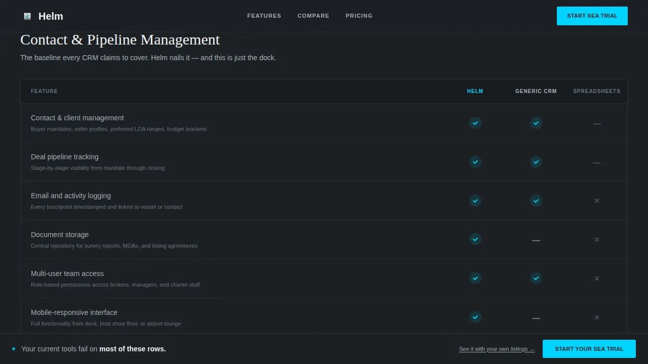Marine Vertical SaaS Comparison Website Template