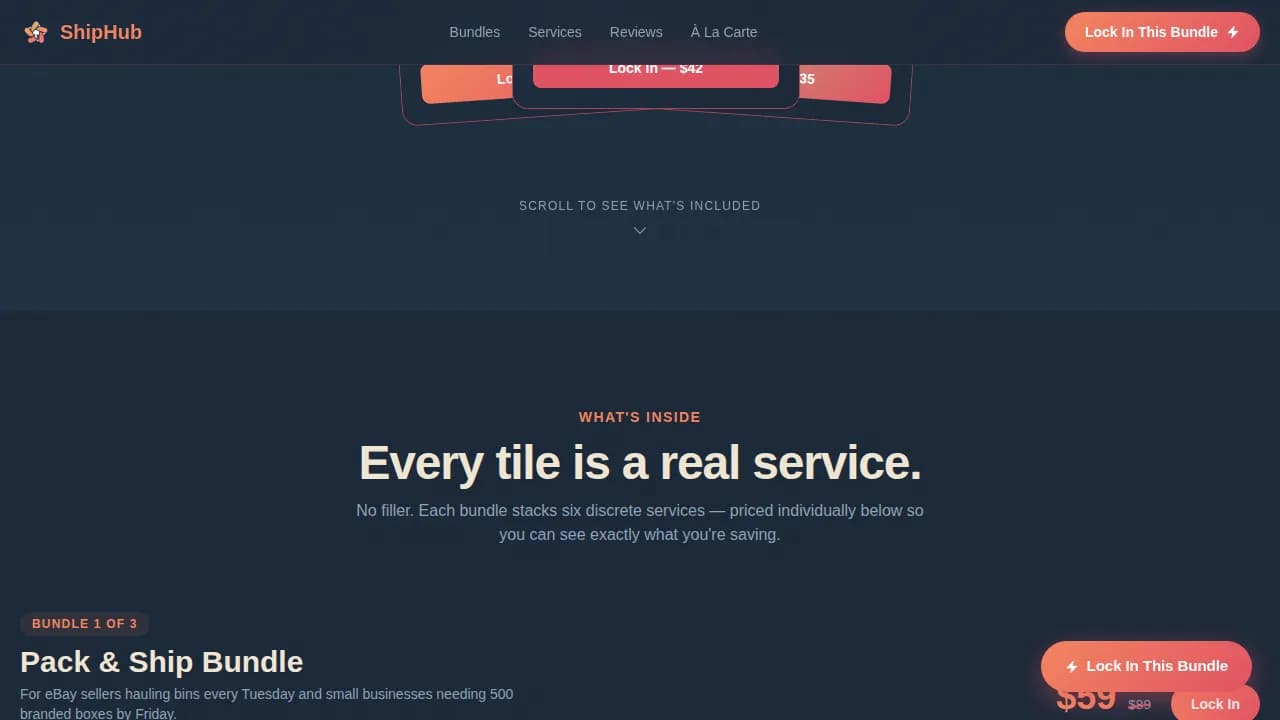 Shiphub — Convenient Mailing Center Landing Page Template
