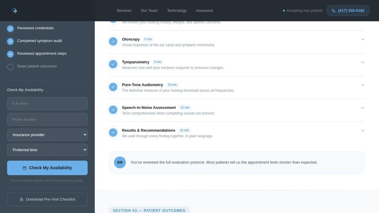 Calibrate — Specialist Audiology Landing Page Template