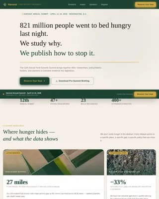 Harvest — Agricultural Research Institute Landing Page Template