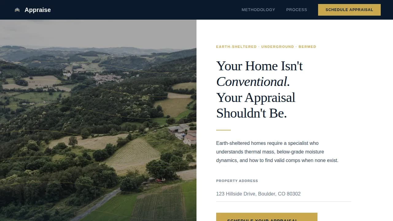 Appraise — Certified Home Valuation Landing Page Template