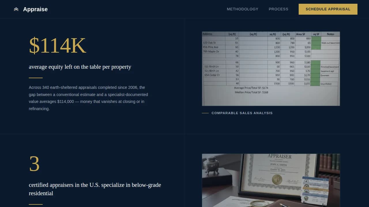 Appraise — Certified Home Valuation Landing Page Template