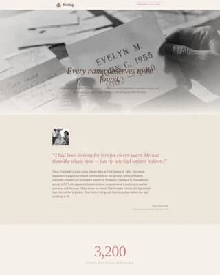 Resting - Preserve Every Name Cemetery Mapping Landing Page Template
