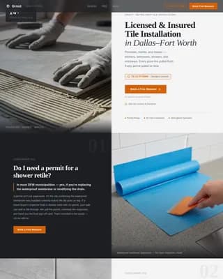 Grout — Professional Tile Installer Landing Page Template