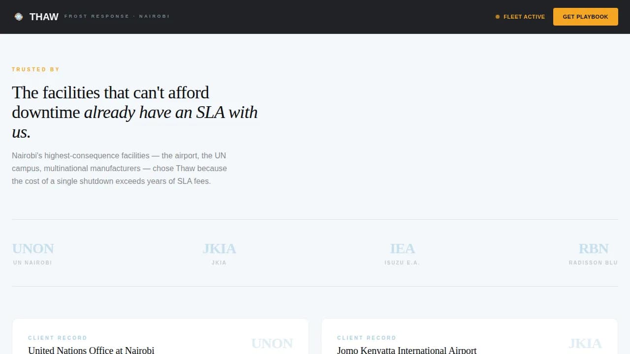 Thaw — Swift Winter Response Landing Page Template