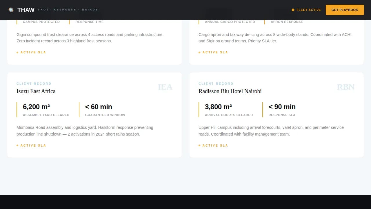 Thaw — Swift Winter Response Landing Page Template