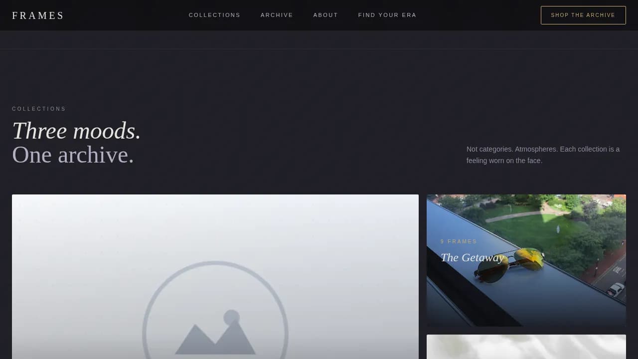 Optic — Vintage Eyewear Collection Landing Page Template