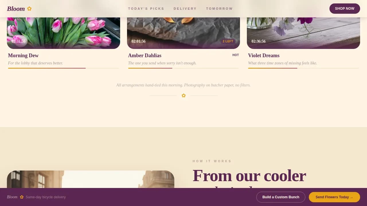 Bloom — Elegant Florist Landing Page Template