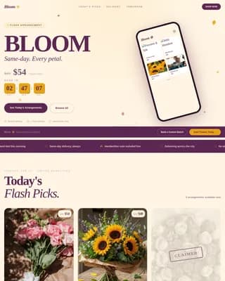Bloom — Elegant Florist Landing Page Template