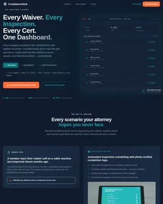 Safeguard — Fitness Facility Risk Management Landing Page Template
