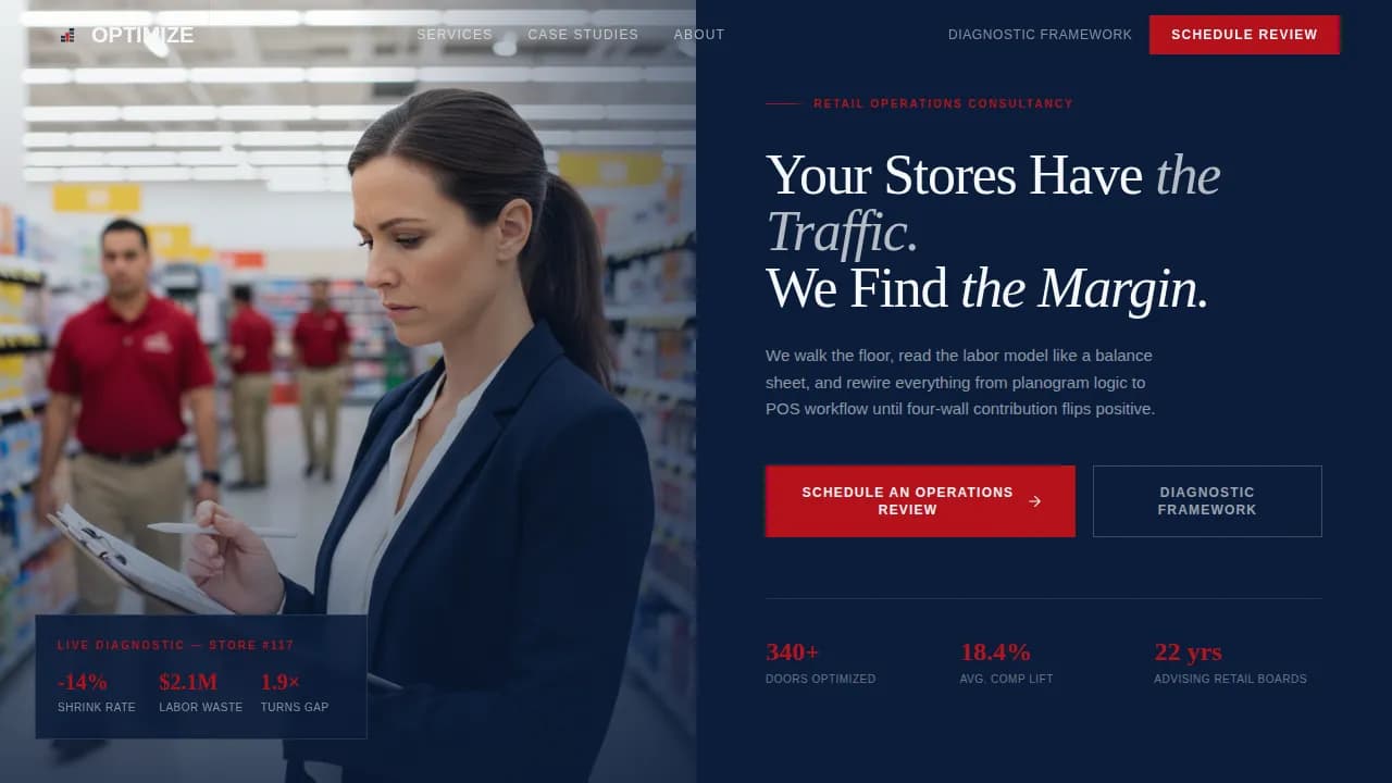 Elevate — Strategic Retail Advisory Landing Page Template