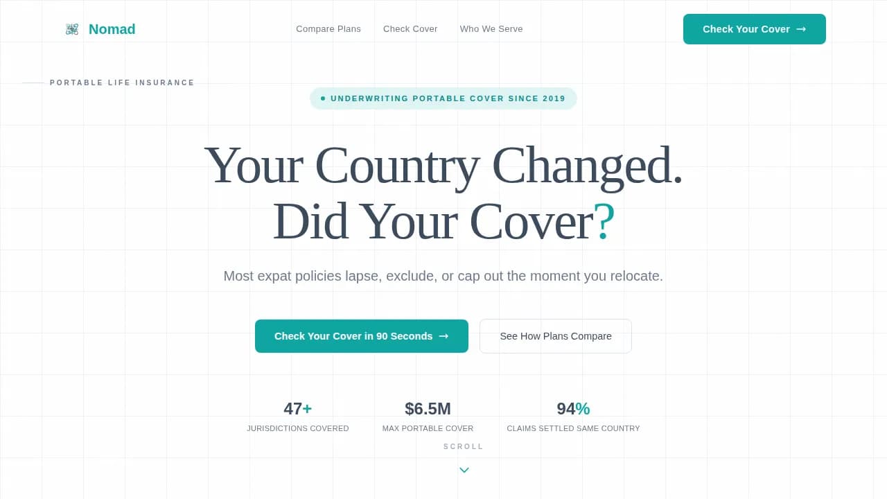 Voyage — Comprehensive Expat Coverage Landing Page Template