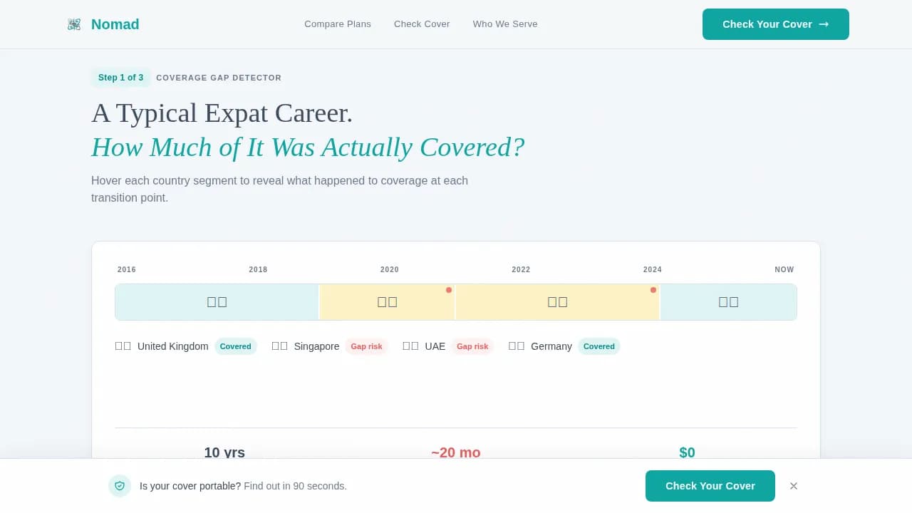 Voyage — Comprehensive Expat Coverage Landing Page Template