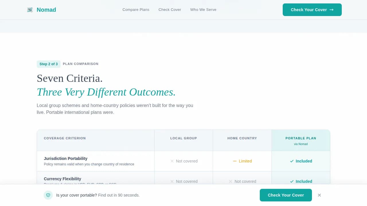 Voyage — Comprehensive Expat Coverage Landing Page Template