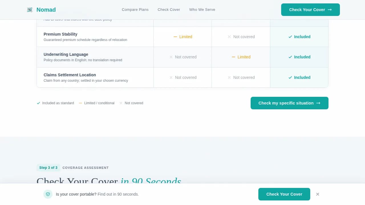 Voyage — Comprehensive Expat Coverage Landing Page Template