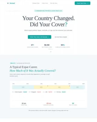Voyage — Comprehensive Expat Coverage Landing Page Template